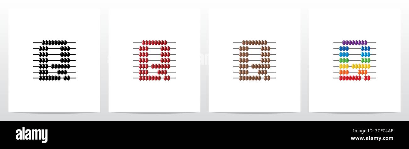 Abacus Forming Letter Logo Design Q Stock Vector