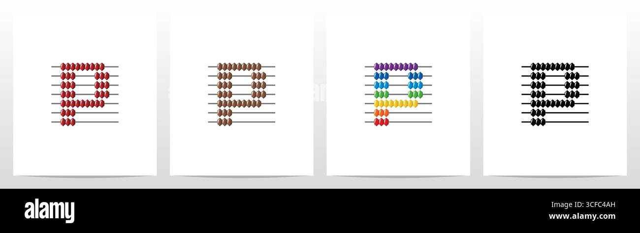 Abacus Forming Letter Logo Design P Stock Vector