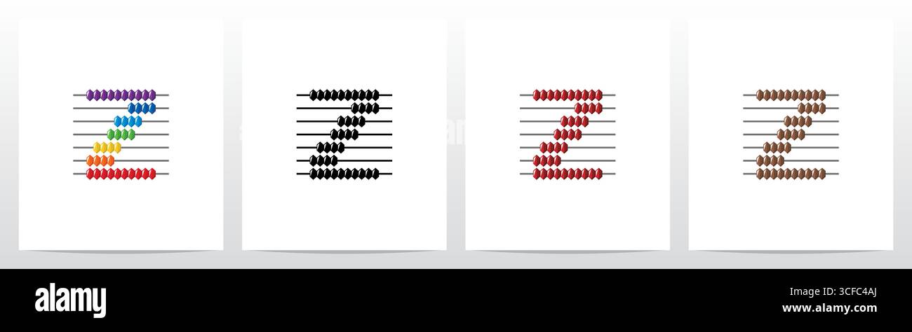 Abacus Forming Letter Logo Design Z Stock Vector
