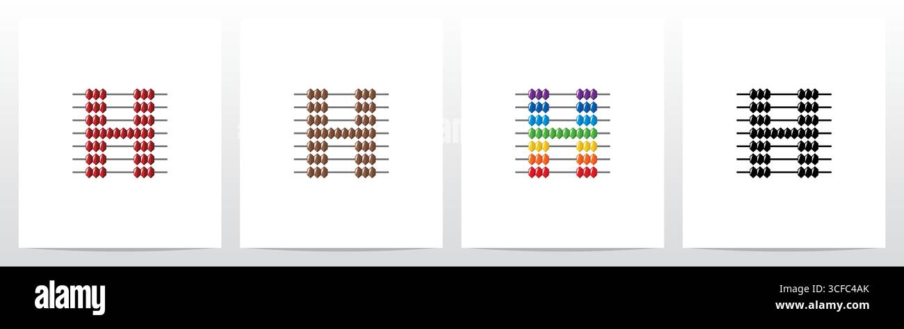 Abacus Forming Letter Logo Design H Stock Vector