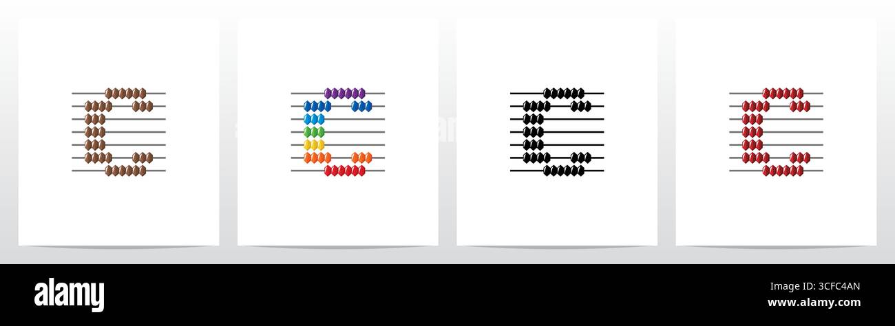 Abacus Forming Letter Logo Design C Stock Vector