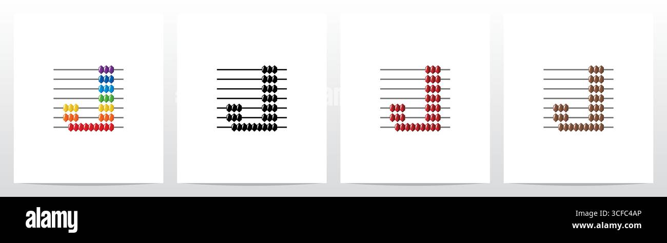 Abacus Forming Letter Logo Design J Stock Vector