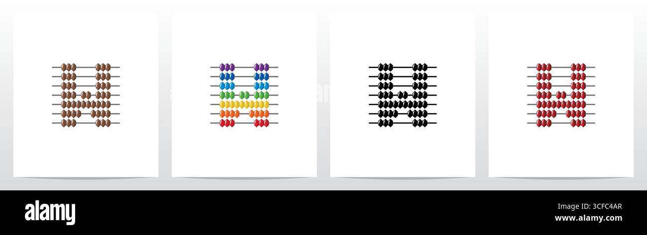 Abacus Forming Letter Logo Design W Stock Vector