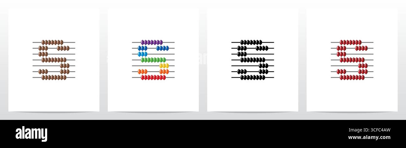 Abacus Forming Letter Logo Design S Stock Vector