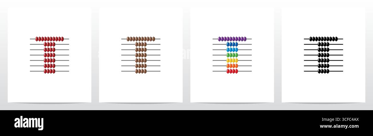 Abacus Forming Letter Logo Design T Stock Vector