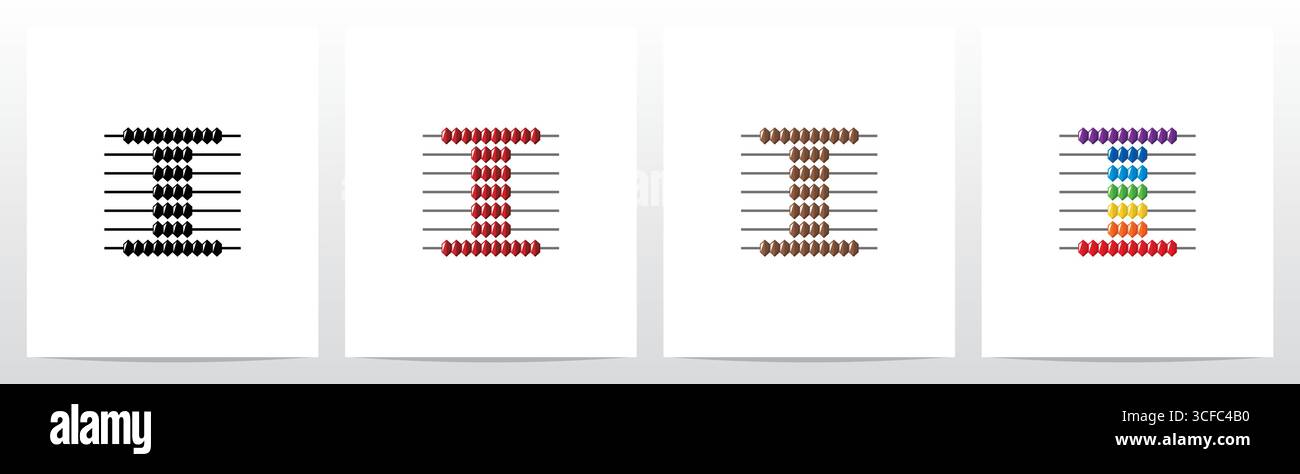 Abacus Forming Letter Logo Design I Stock Vector
