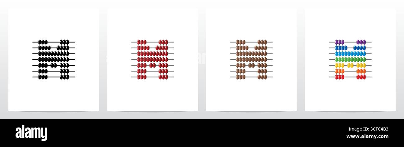 Abacus Forming Letter Logo Design M Stock Vector
