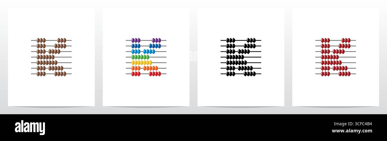 Abacus Forming Letter Logo Design K Stock Vector