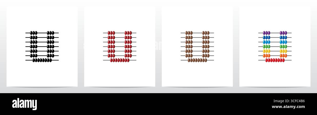 Abacus Forming Letter Logo Design U Stock Vector