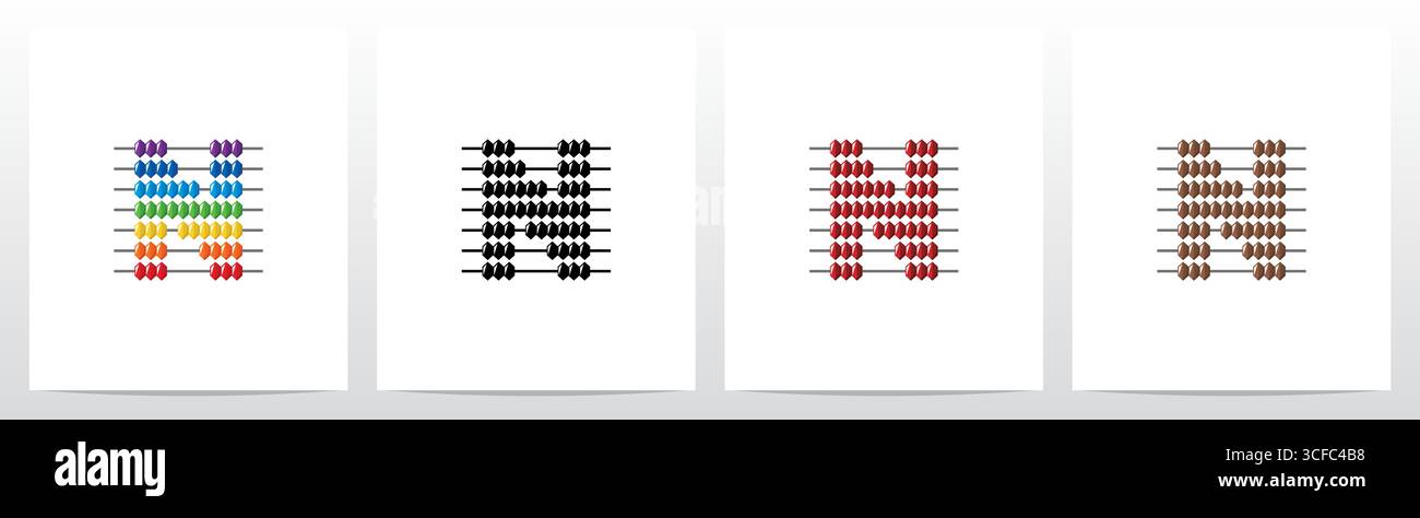 Abacus Forming Letter Logo Design N Stock Vector
