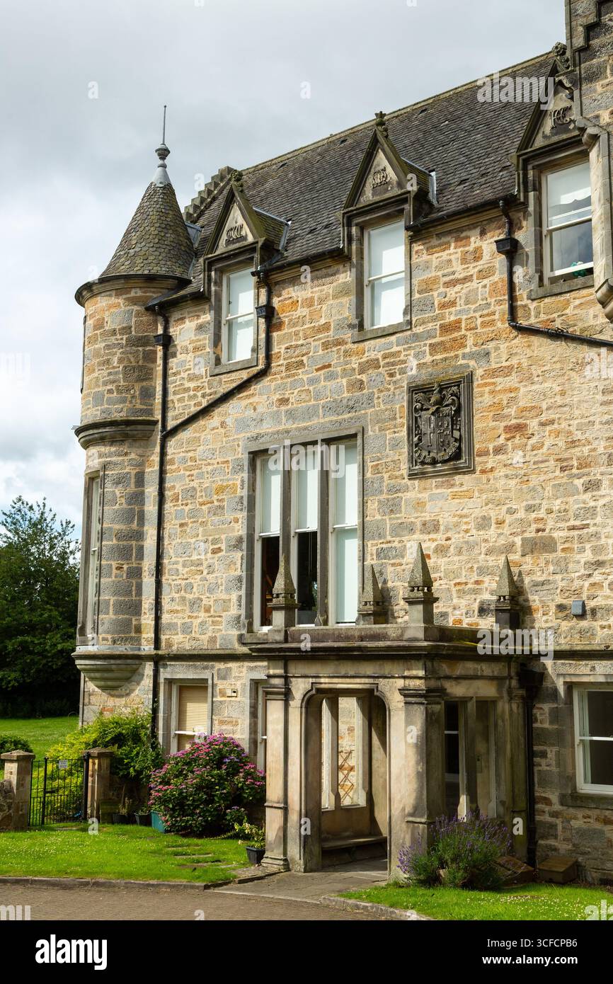 Craigflower House a Scottish Baronial mansion built in 1865, the house was refurbished and divided into twelve flats in 2000 Stock Photo