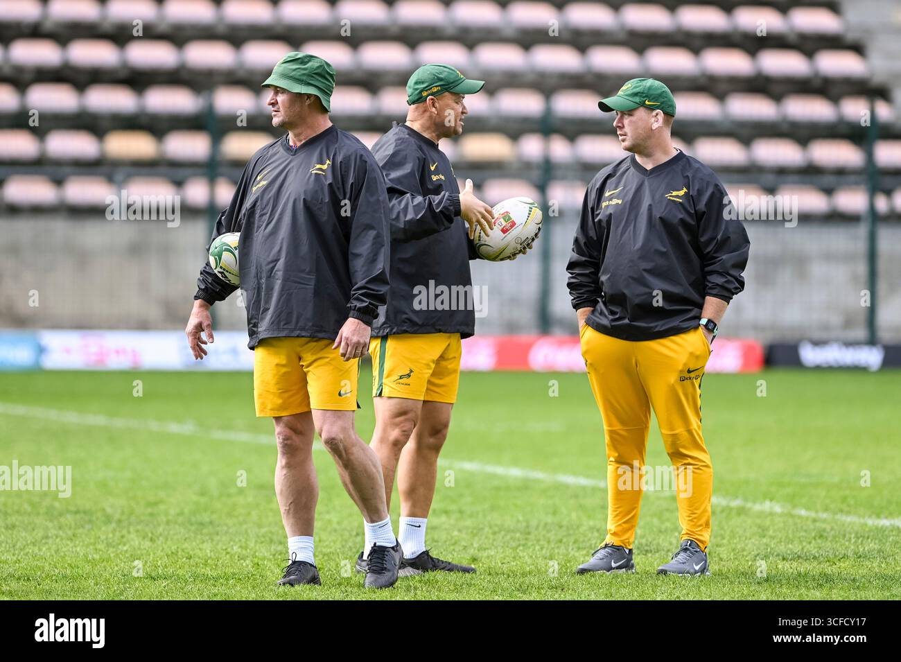 Springboks Captains Coaching staff during South Africa (springboks) captains run at Athlone ...