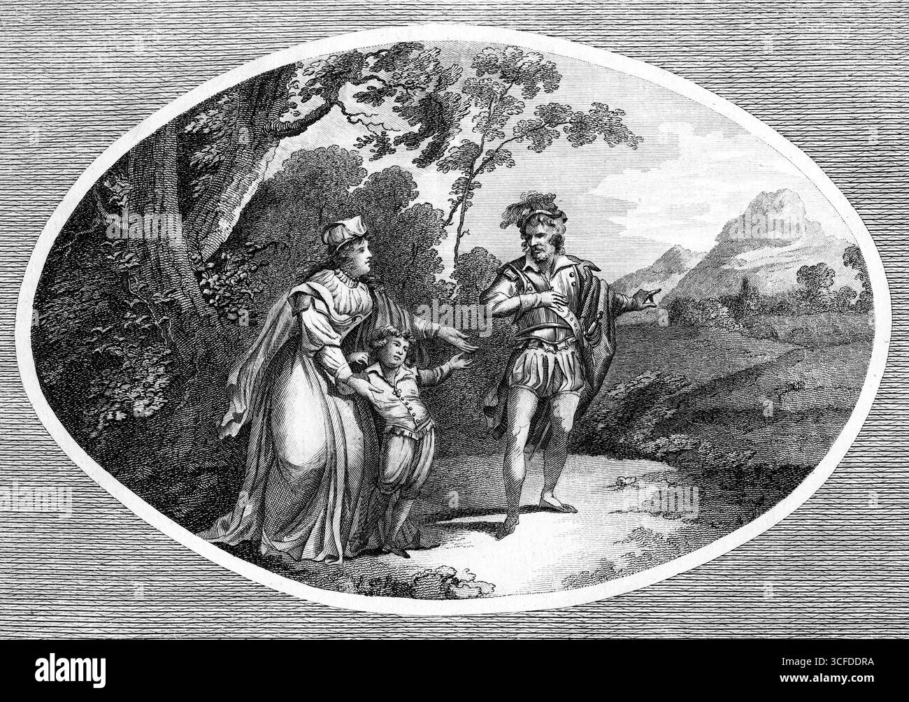 Three Ruffians Standing Queen Margaret presenting her son to a Robber for protection , after ...