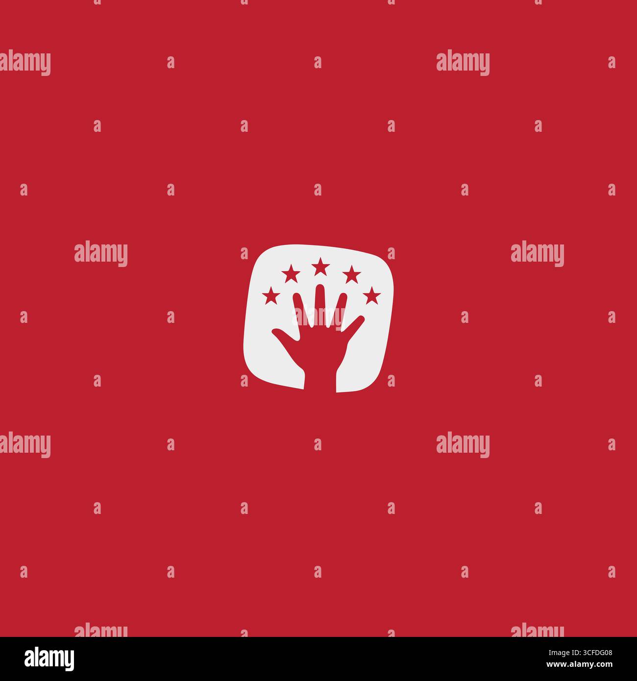 Hand with star logo icon flat vector design Stock Vector