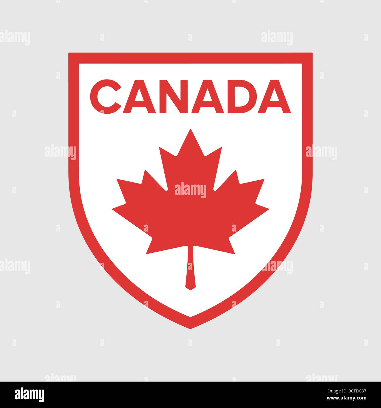 Canada National Emblem Shield with Maple Leaf Stock Vector