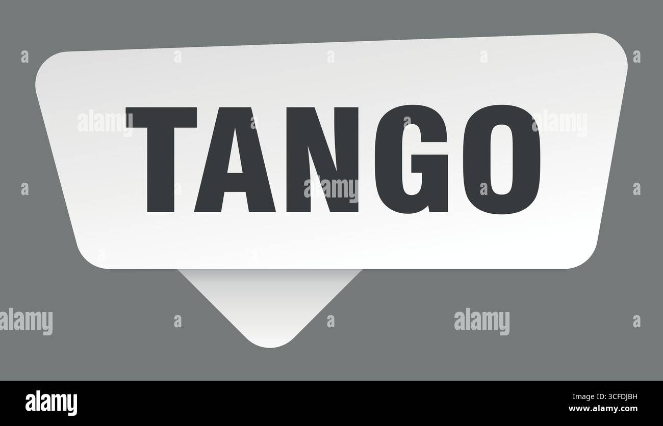 tango white sticker isolated on gray background. tango sign Stock Vector