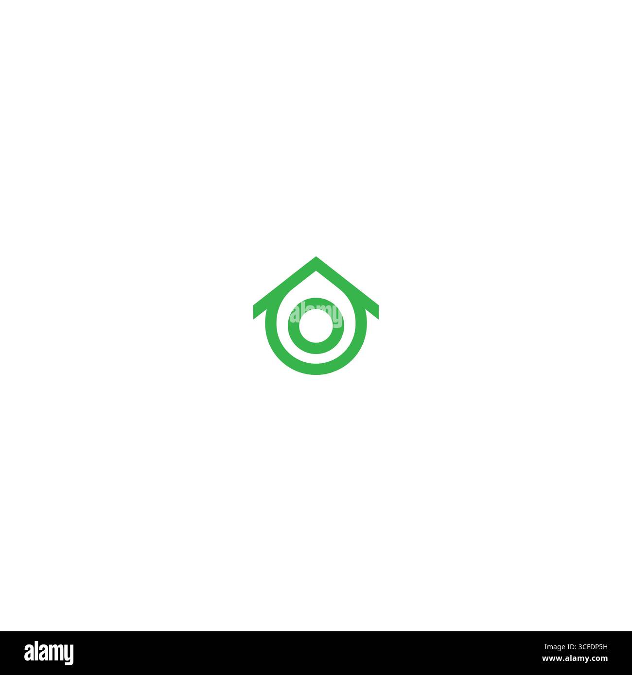 Green home logo icon flat vector design Stock Vector