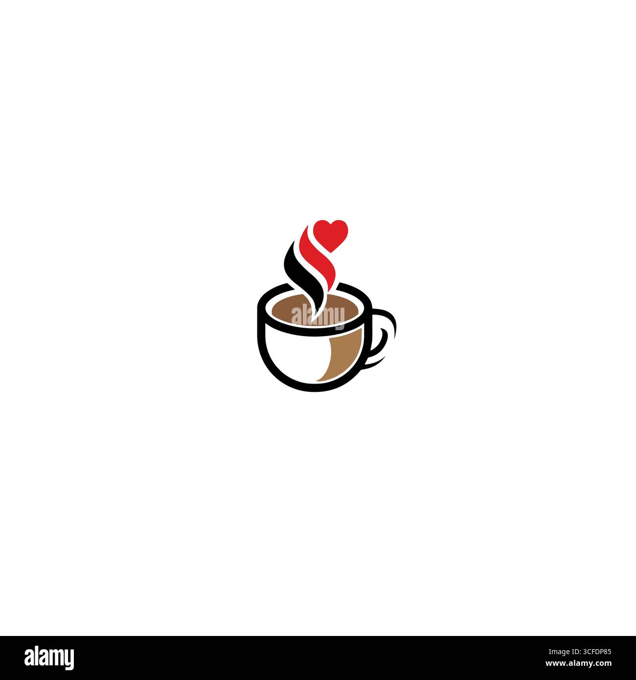 Love coffee logo icon flat vector design Stock Vector