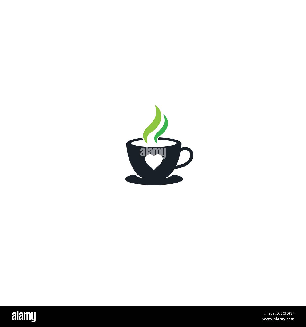 Love coffee logo icon flat vector design Stock Vector