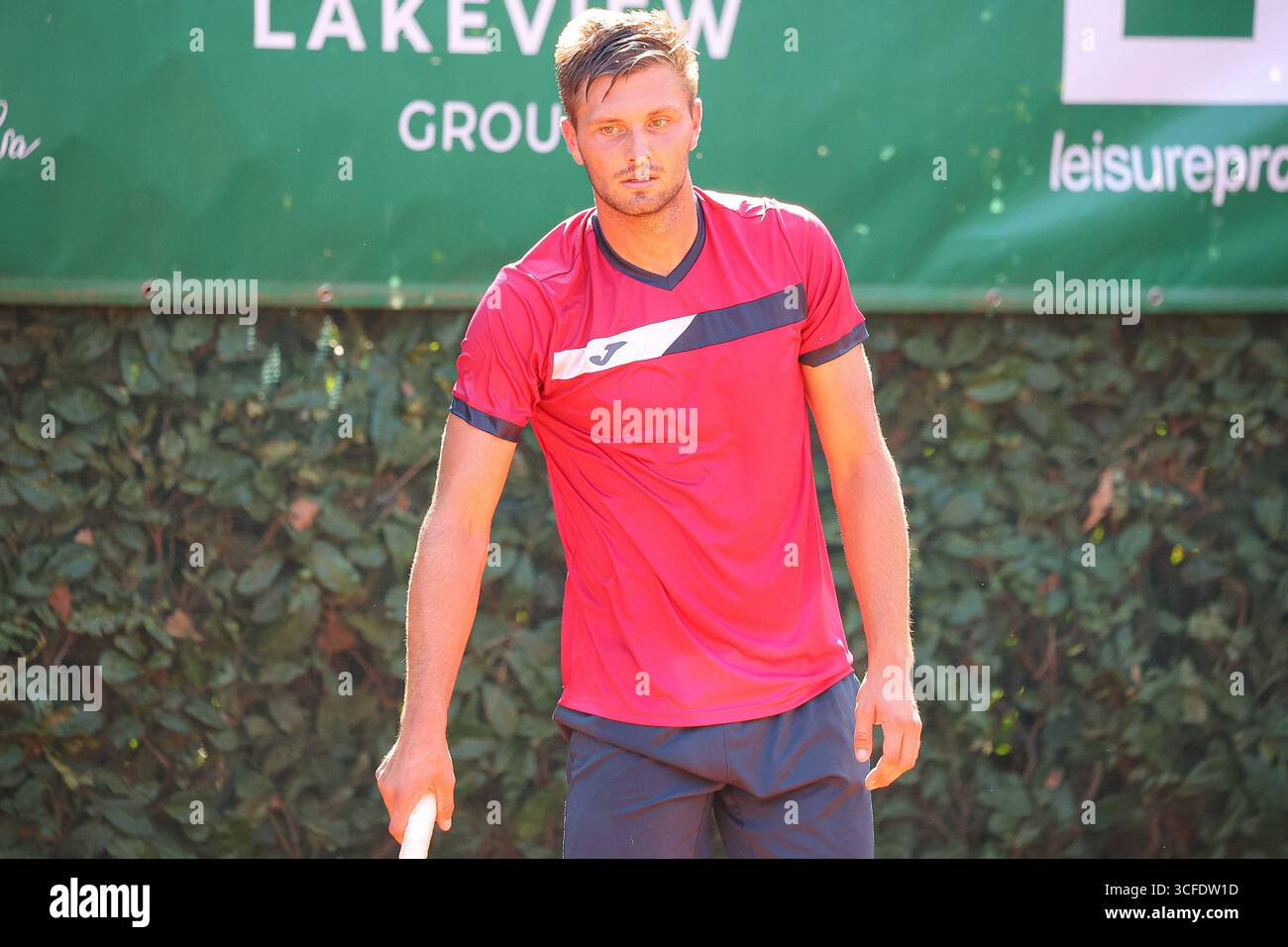 Lesa, Italy. 22nd Aug, 2025. Oleksandr Ovcharenko (UKR) during M25 ITF Lesa Cup, International Tennis match in Lesa, Italy, August 22 2025 Credit: Independent Photo Agency/Alamy Live News Stock Photo