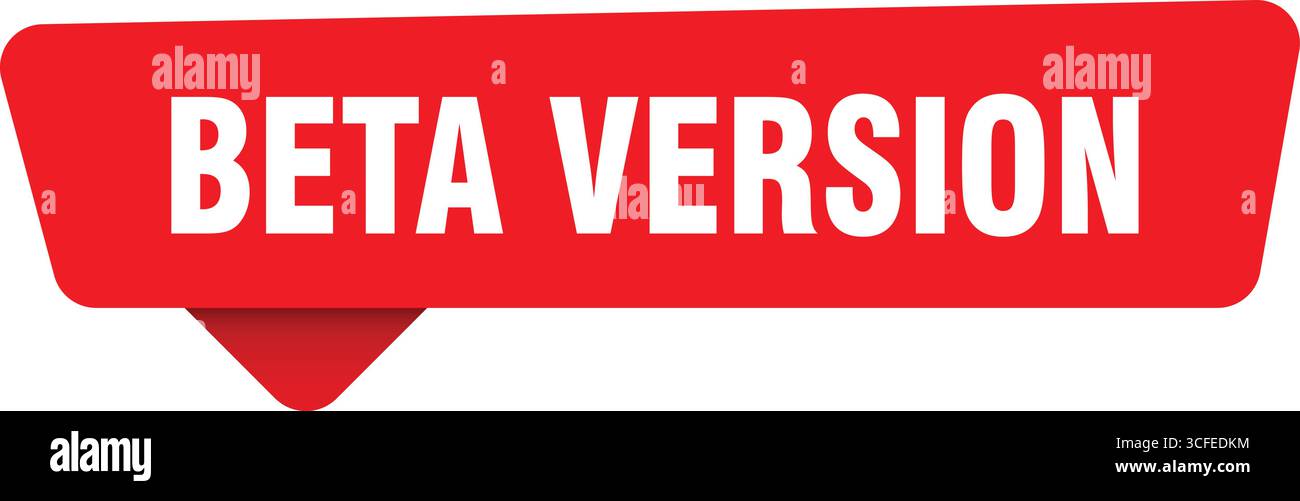 beta version sign. beta version red sticker isolated on transpatent background Stock Vector