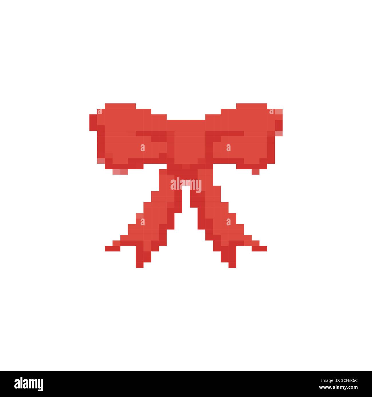 Mosaic pixel art red bow with ribbon design in retro sprite style Stock ...