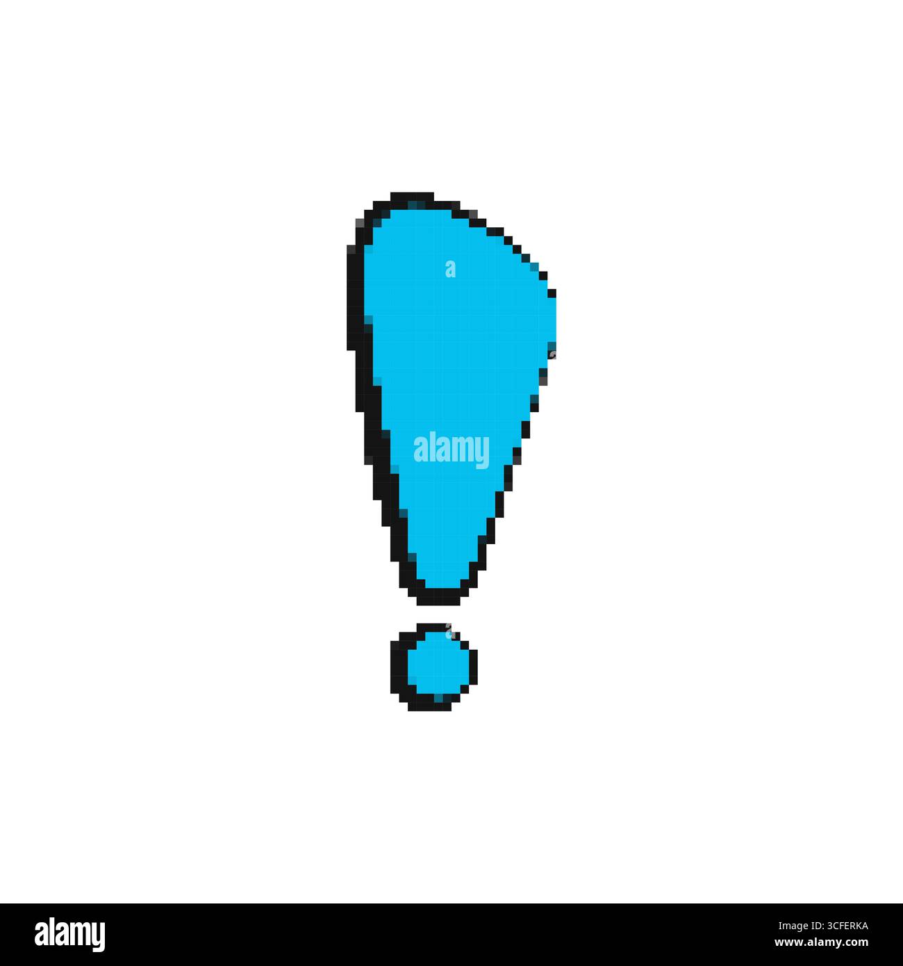 Mosaic-style pixel art exclamation mark with retro comic design in ...