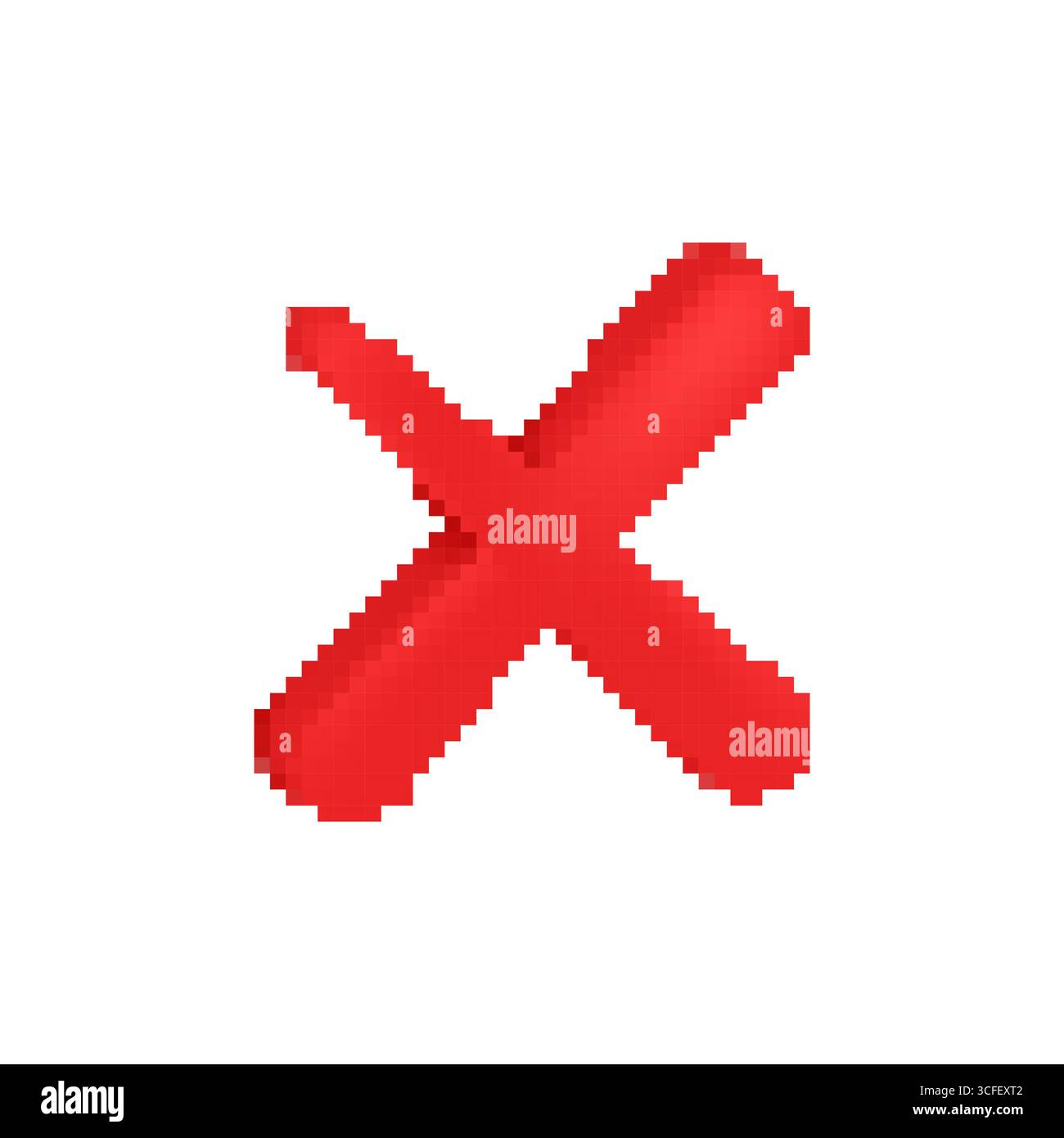 Mosaic pixel cross symbol in bold red with retro sprite design and ...
