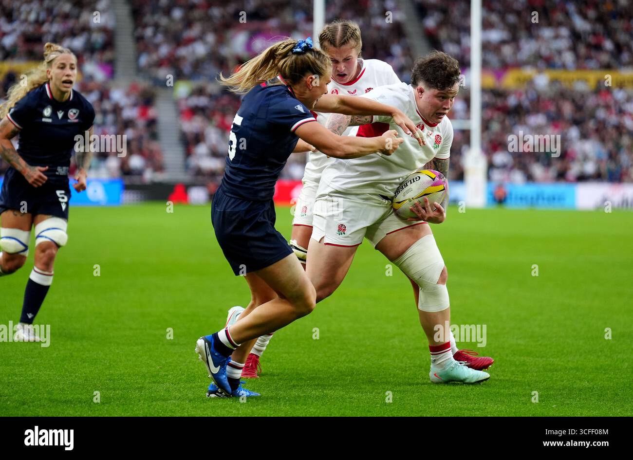 Hannah Boterman England's Hannah Botterman (right) hands of USA's Lotte Sharp (left) on ...