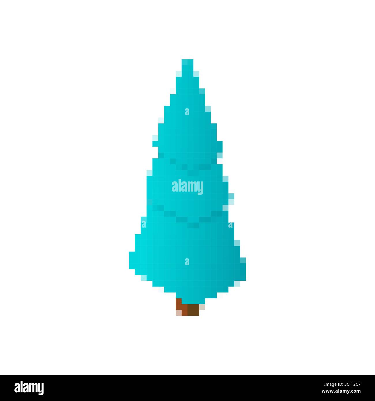 Mosaic pixel tree icon in festive cartoon style suitable for holiday or seasonal designs Stock Vector