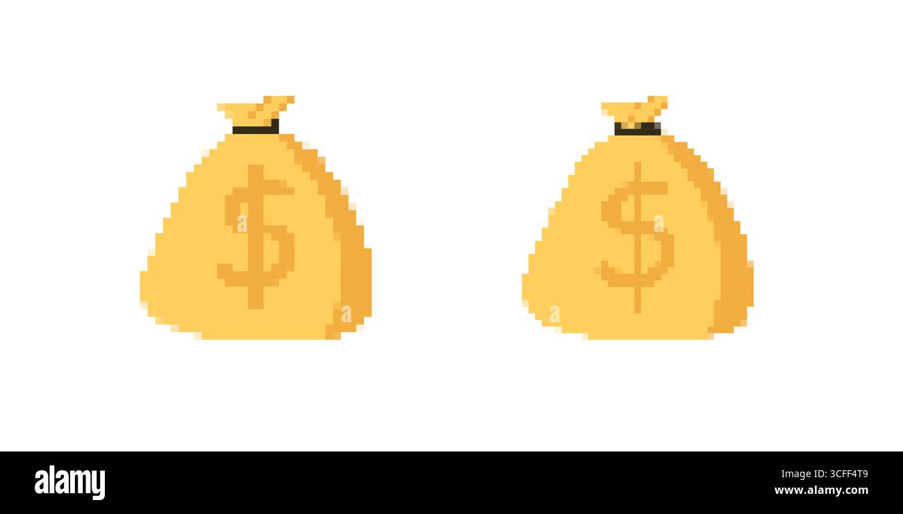 Pixel art bells - retro gaming icon design Stock Vector