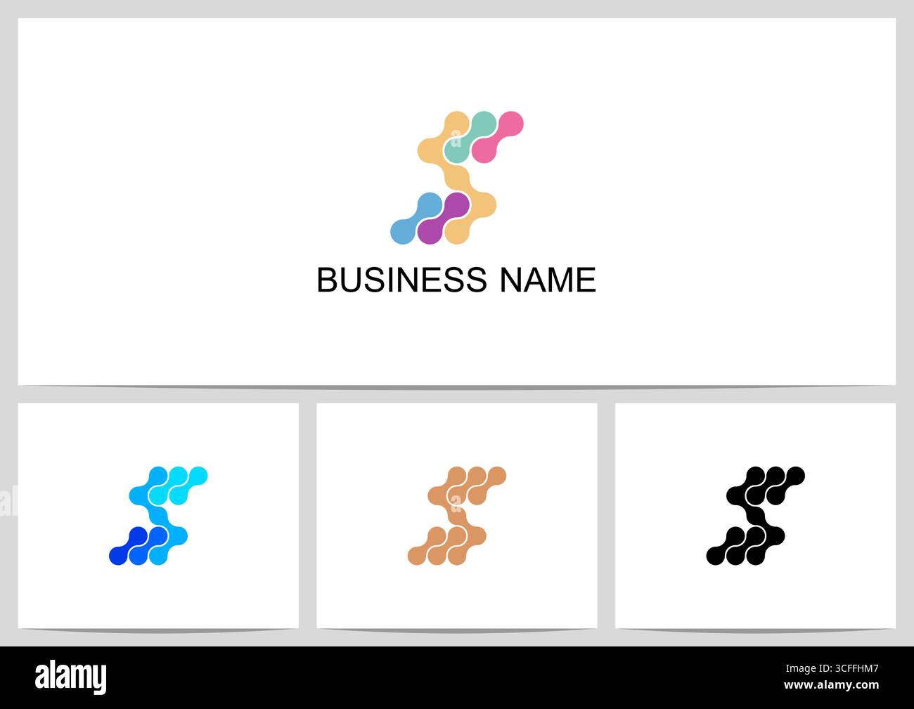 Abstract Linked Dots Connect Graphic Letter Logo Design S Stock Vector