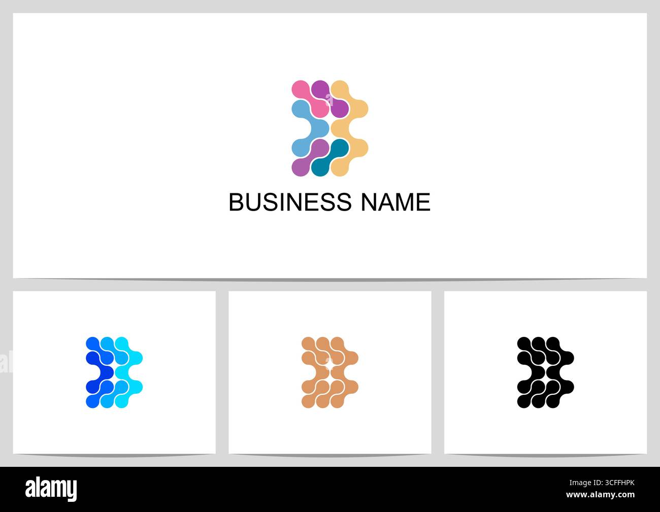 Abstract Linked Dots Connect Graphic Letter Logo Design B Stock Vector