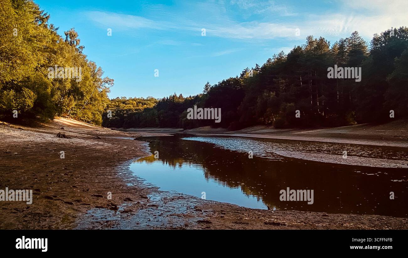 Drought hit and barren Ardingly Reservoir Haywards Heath Sussex. 22nd Aug 2025  74.5-hectare Local Nature Reserve, after the hottest summer on record. - Smartphone Captured Stock Image