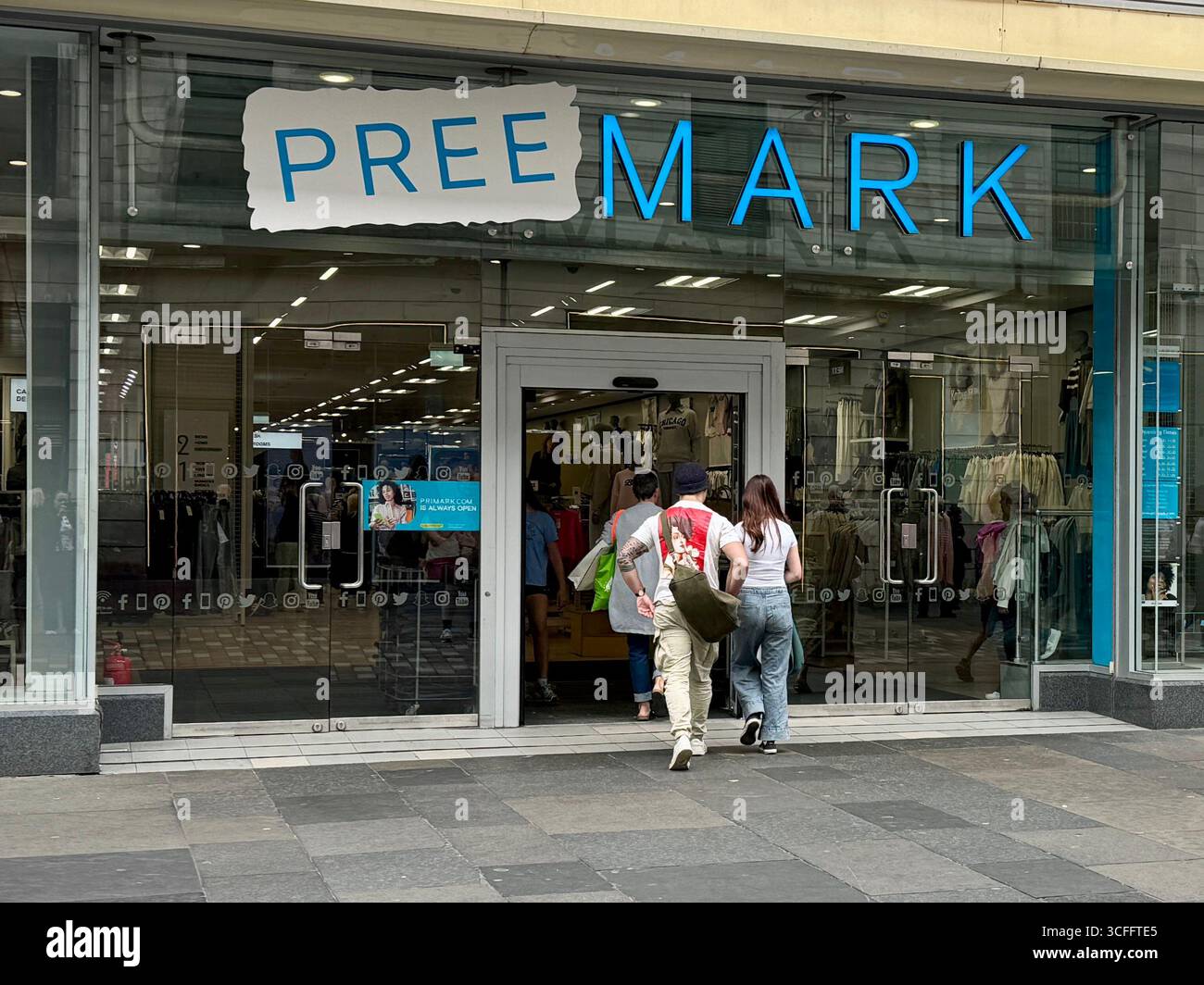 Primark rebrand stores to celebrate 50 years of stores inScotland. - Smartphone Captured Stock Image