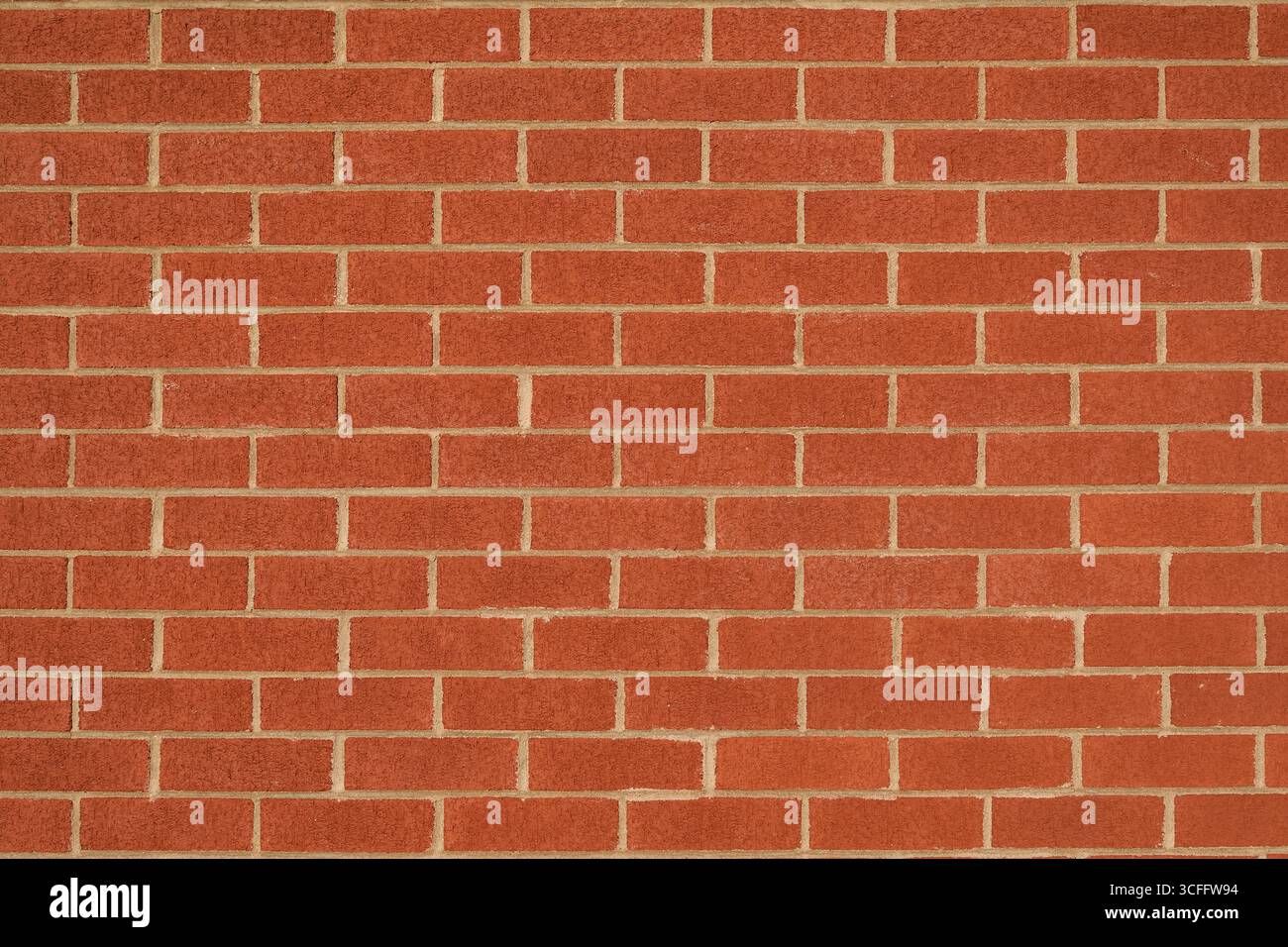 Stagered red bricks wall background Stock Photo