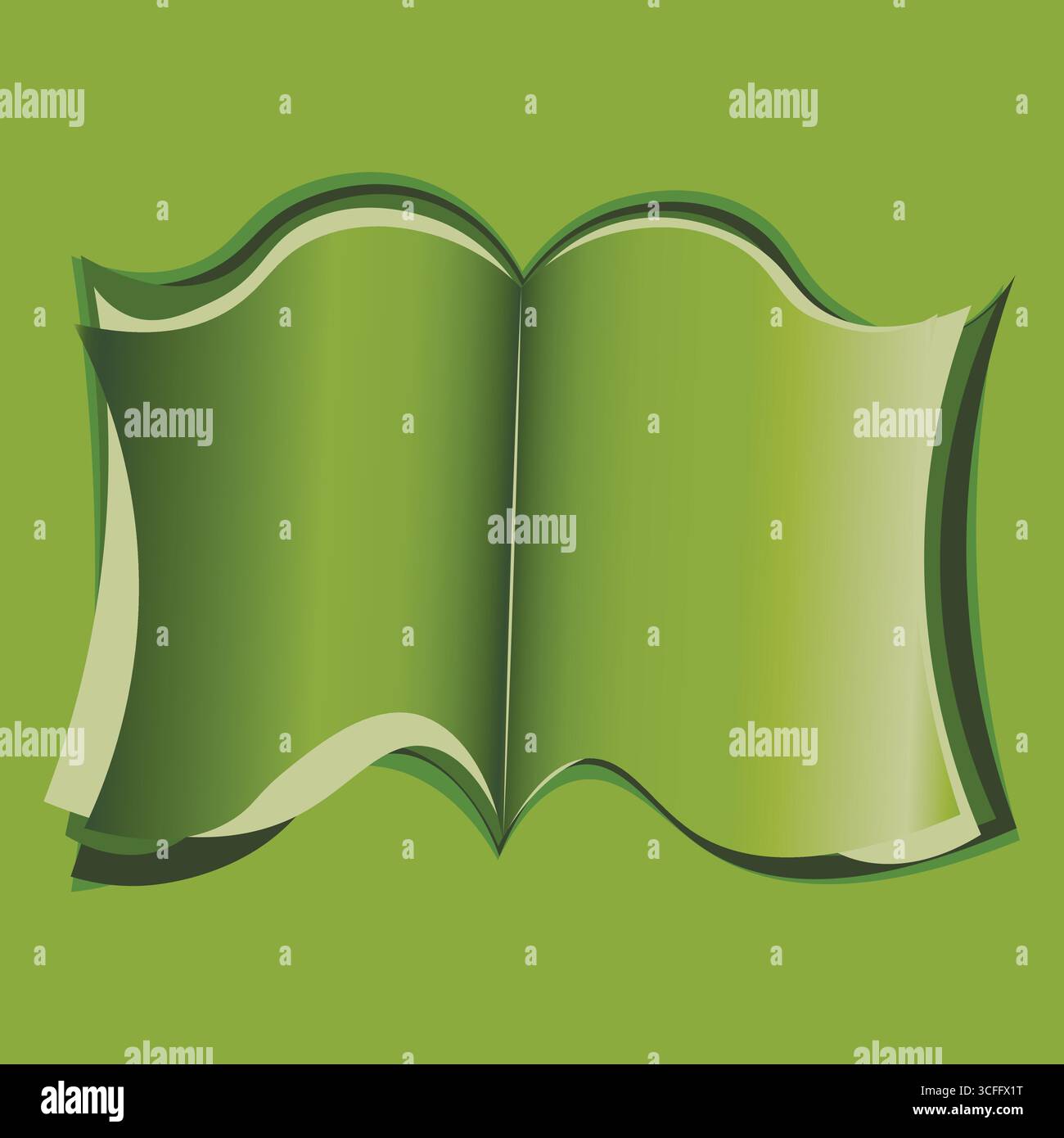 Illustration on a square background - open book, reading, literature. Design element of books, notebooks, postcards, interior items. Wallpapers, textiles, packaging, background for a website, mobile application or blog. - Stock Image