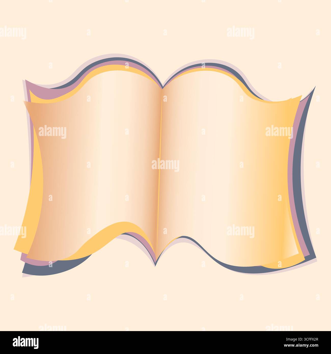 Illustration on a square background - open book, reading, literature. Design element of books, notebooks, postcards, interior items. Wallpapers, textiles, packaging, background for a website, mobile application or blog. - Stock Image