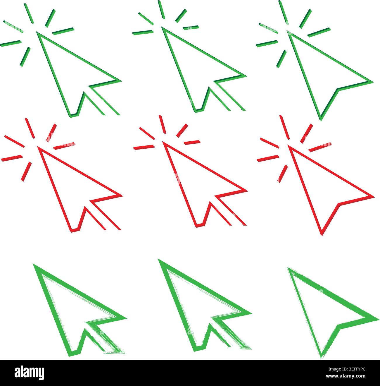 Click icon digital red Cut Out Stock Images & Pictures - Alamy