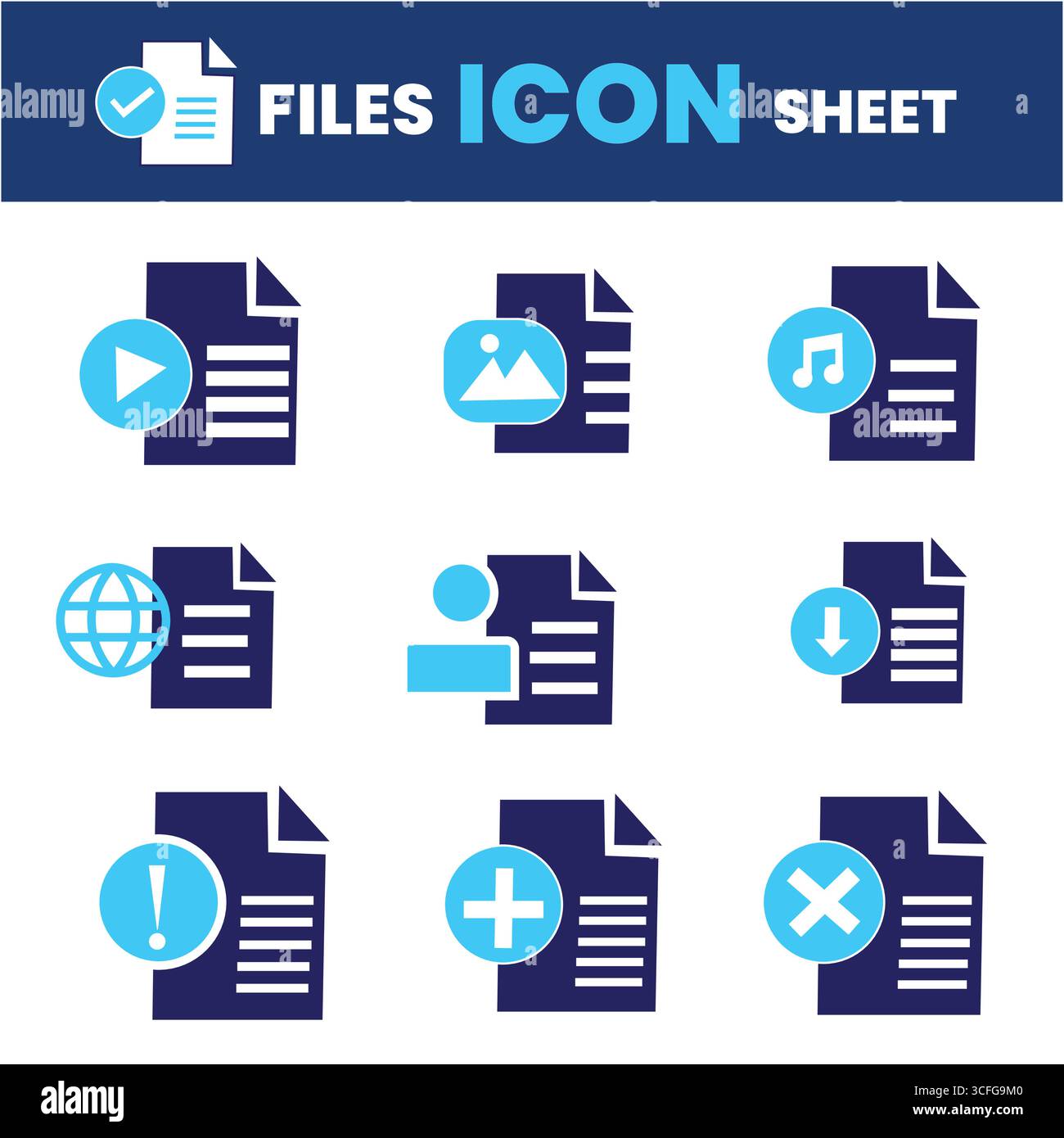 Files Icon Set – Document, Notes, Edit, Write, Folder, Contract, Add File, JPG, PDF, TXT, File Management – Solid Vector Icons Collection Stock Vector
