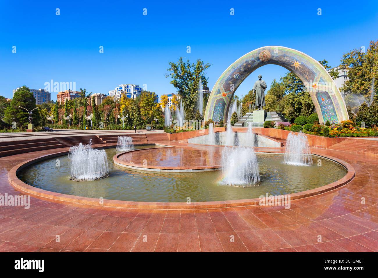 Dushanbe, Tajikistan - October 21, 2022: The statue of Rudaki poet at ...