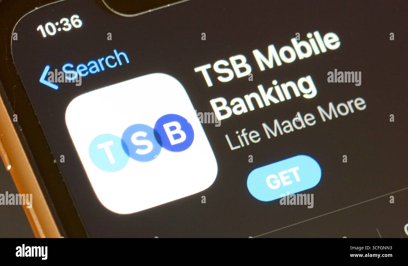 TSB Mobile Banking app in the Apple App Store Stock Photo