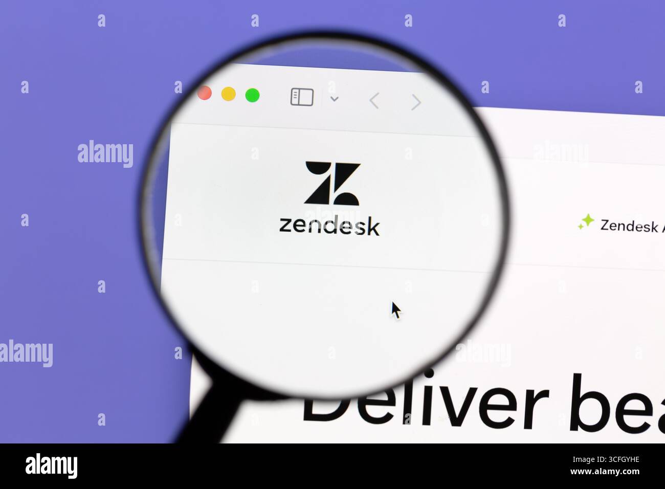 Ostersund, Sweden - Aug 18 2025: Zendesk website. Zendesk, Inc. is an American company that provides SaaS. Stock Photo