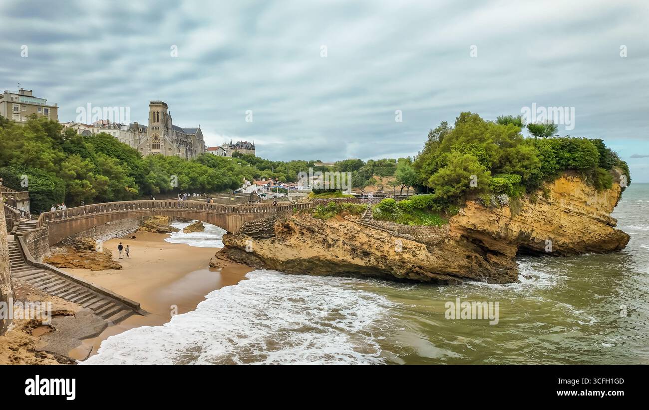 Beautiful coast of Biarritz, France, on the Bay of Biscay Stock Photo