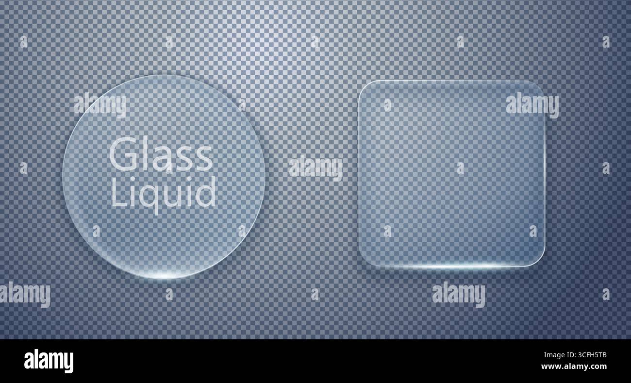 Vector transparent glass design elements. Stock Vector