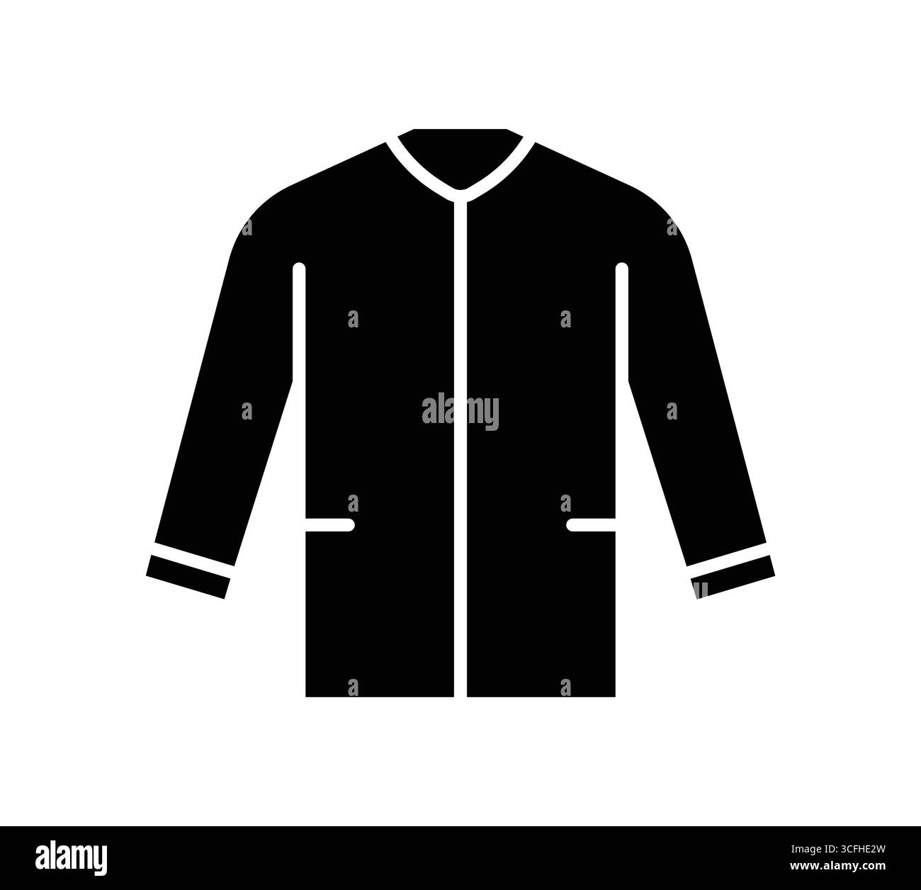This minimalist black jacket icon serves as a versatile element for fashion and clothing design projects. Ideal for various creative applications and Stock Vector