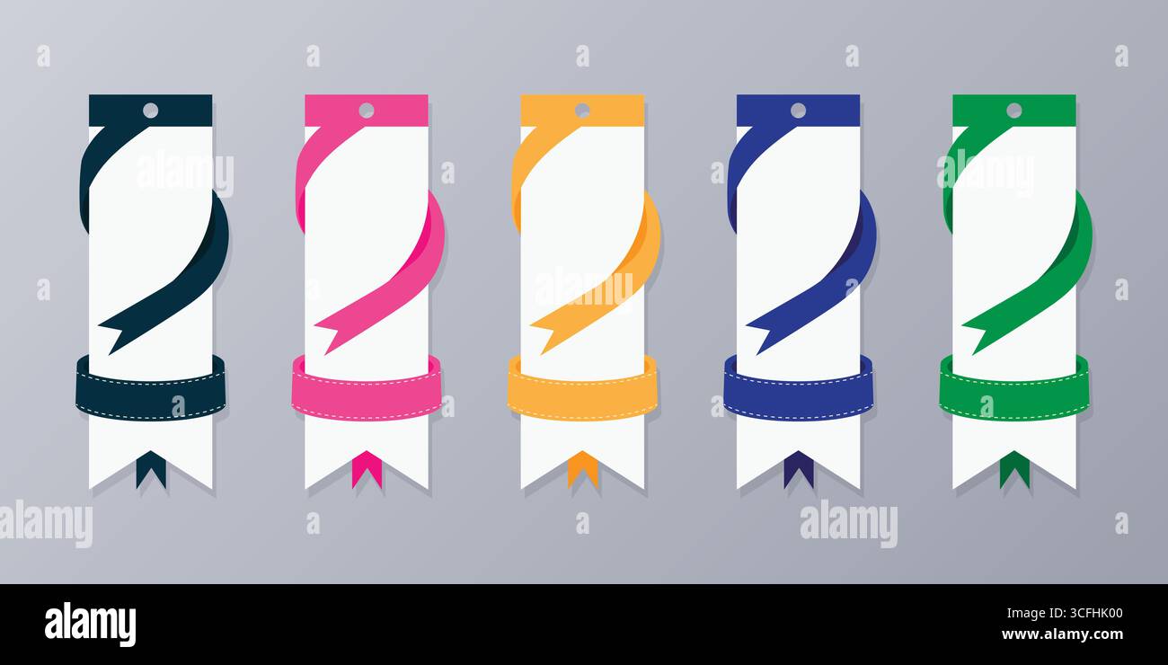 Colorful ribbon bookmarks vector illustration Stock Vector Image & Art ...