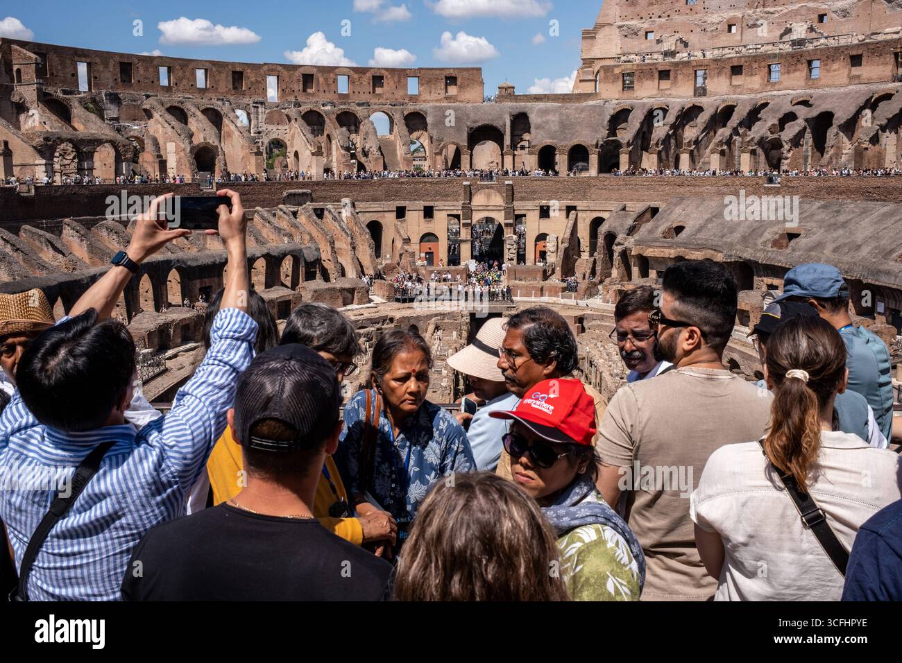 Daily Life in Rome A General view showing visitors inside the colosseum ...