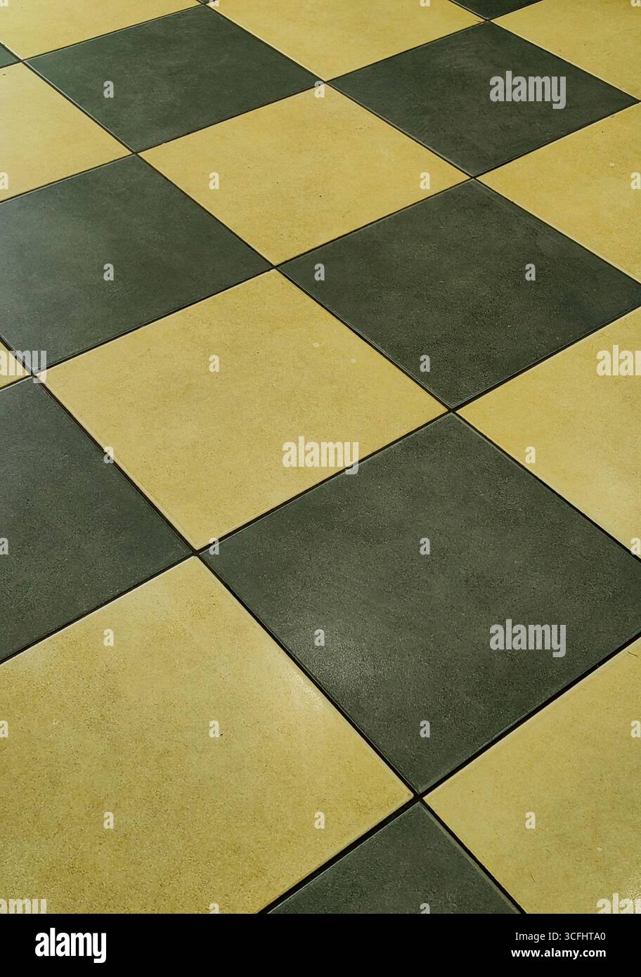 Geometric Balance. Yellow and Black Tiles. Stock Photo