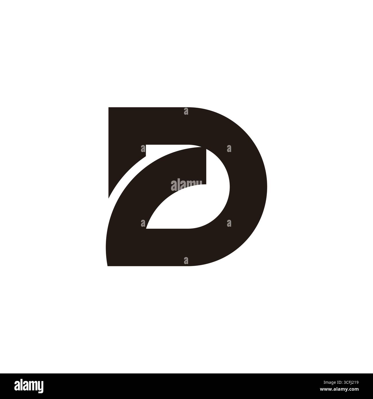letter cd simple geometric lines abstract logo vector Stock Vector